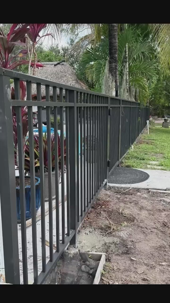 Customized Aluminum fence, 3-railed bronze pool safety fence.